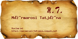 Mármarosi Tatjána névjegykártya